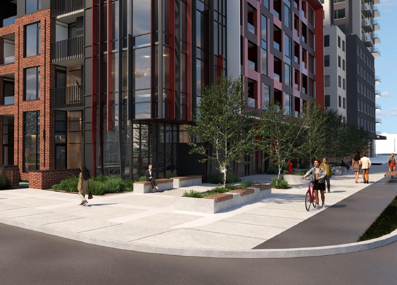 Rendering of building from page 7 of the file '2024-11-04 - Design Brief - D07-12-24-0072'