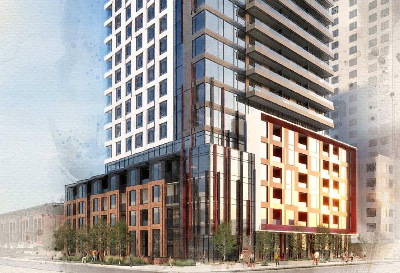 Rendering of building from page 9 of the file '2024-11-04 - Design Brief - D07-12-24-0072'