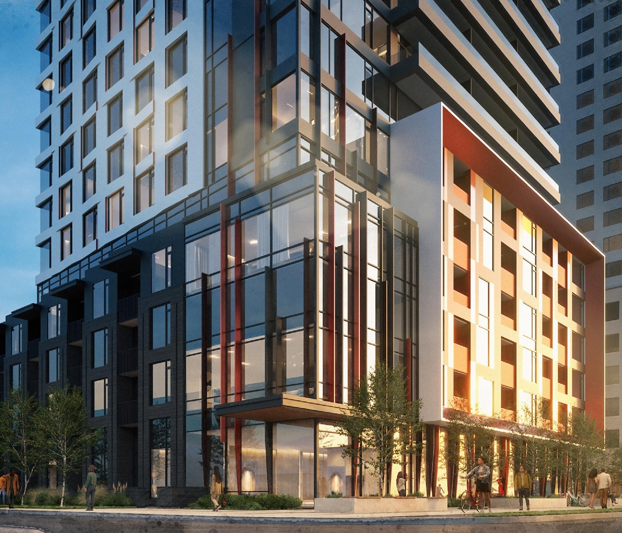 Rendering of building from page 7 of the file '2024-08-02 - Design Brief - D07-12-24-0072'