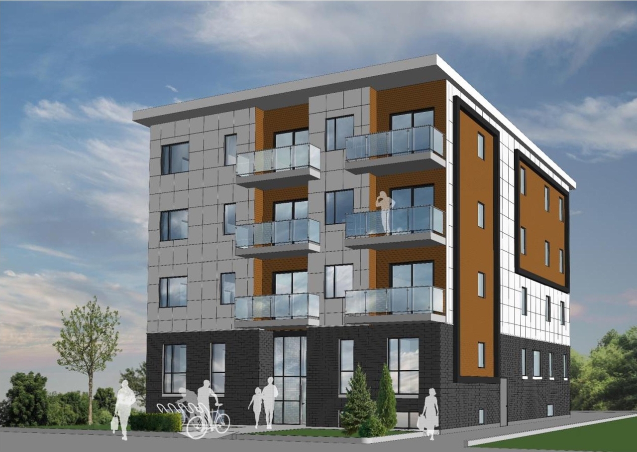 Rendering of building from page 30 of the file '2024-11-04 - Urban Design Brief Policy - D07-12-24-0079'