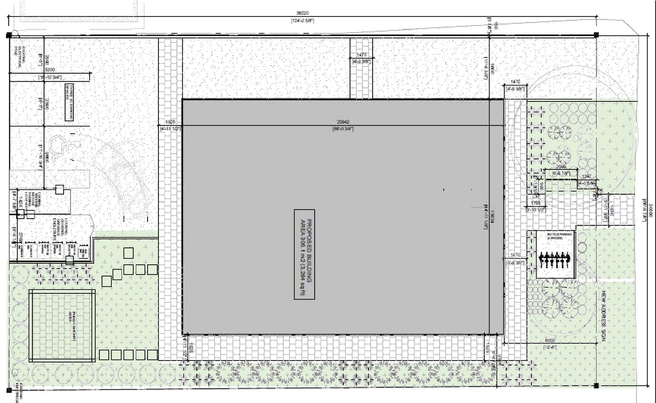 Construction site plan for project from page 25 of the file '2024-08-08 - Urban Design & Policy Brief - D07-12-24-0079'