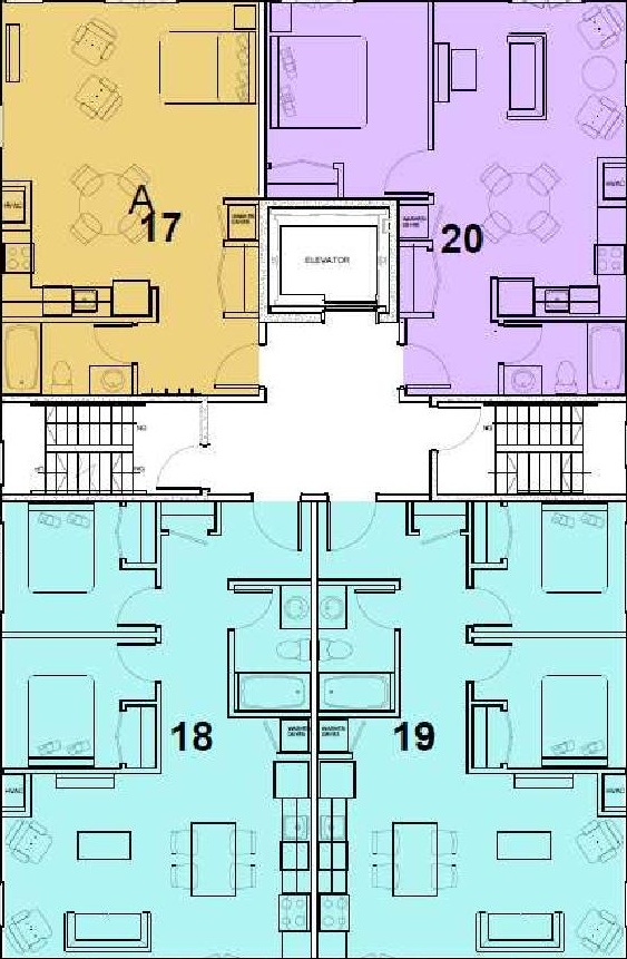 Floor plan for project from page 9 of the file '2024-08-08 - Urban Design & Policy Brief - D07-12-24-0079'