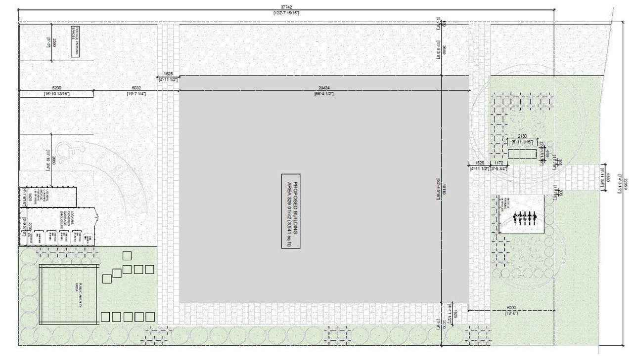 Construction site plan for project from page 14 of the file '2024-08-08 - Urban Design & Policy Brief - D07-12-24-0080'