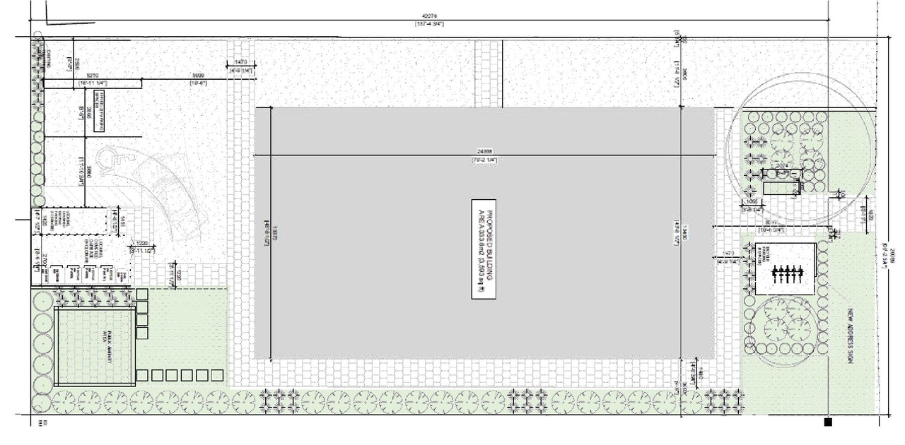 Construction site plan for project from page 28 of the file '2024-08-08 - Urban Design & Policy Brief - D07-12-24-0080'