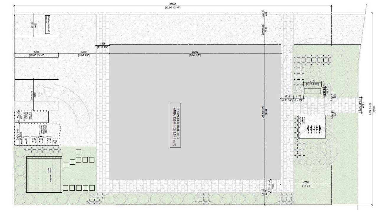 Construction site plan for project from page 31 of the file '2024-08-08 - Urban Design & Policy Brief - D07-12-24-0080'