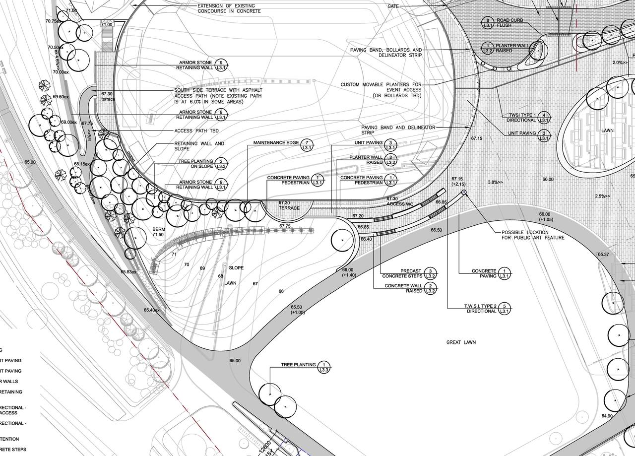 Construction site plan for project from page 56 of the file '2024-09-10 - Urban Design Review Panel Report - Rev 1 - D07-12-24-0082'
