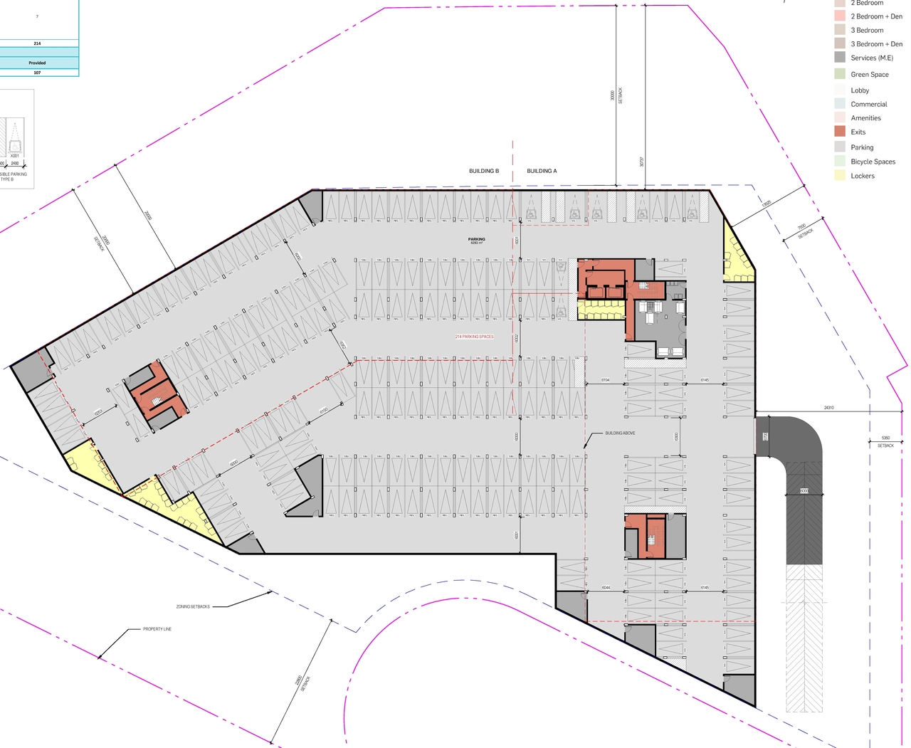 Construction site plan for project from page 1 of the file '2024-08-12 - Basement and Floor Plans - D07-12-24-0086'