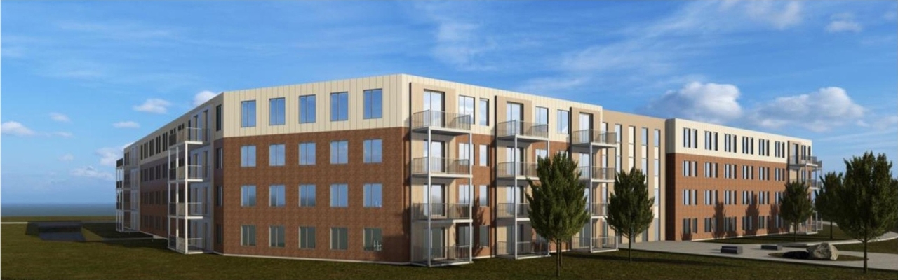 Rendering of building from page 10 of the file '2024-12-06 - Urban Design Brief - D07-12-24-0086'