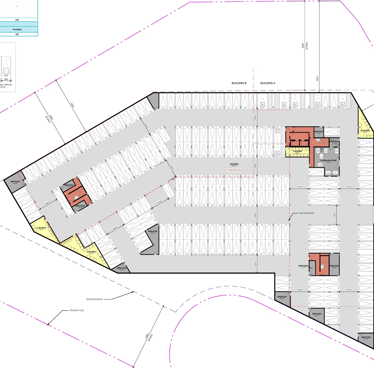 Construction site plan for project from page 1 of the file '2024-12-06 - Basement and Floor Plans - D07-12-24-0086'