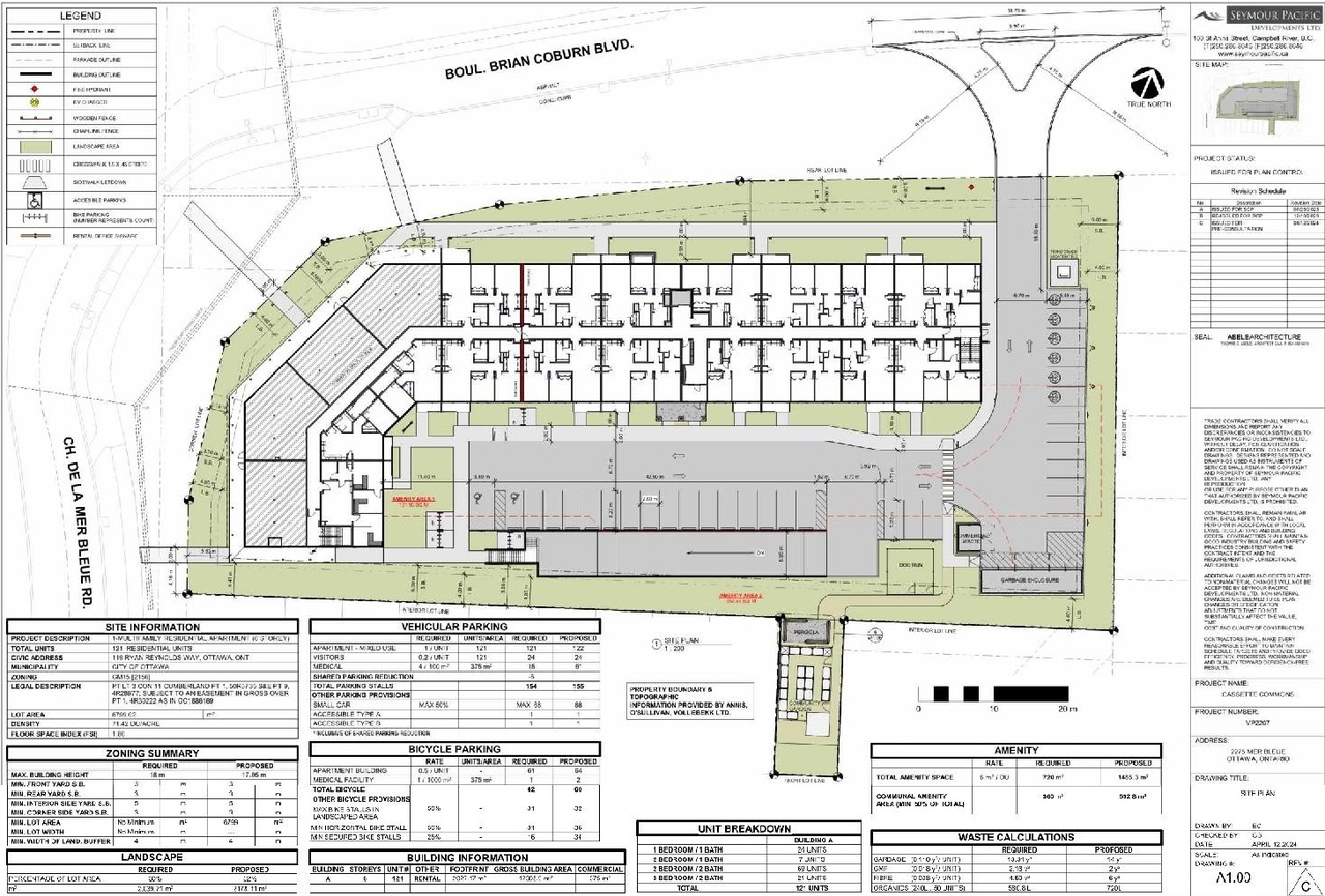 Construction site plan for project from page 6 of the file '2024-08-14 - Planning Rationale and Design Brief - D07-12-24-0087'