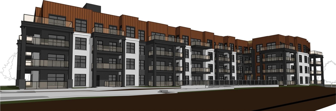 Rendering of building from page 12 of the file '2024-08-21 - Design Brief - D07-12-24-0090'