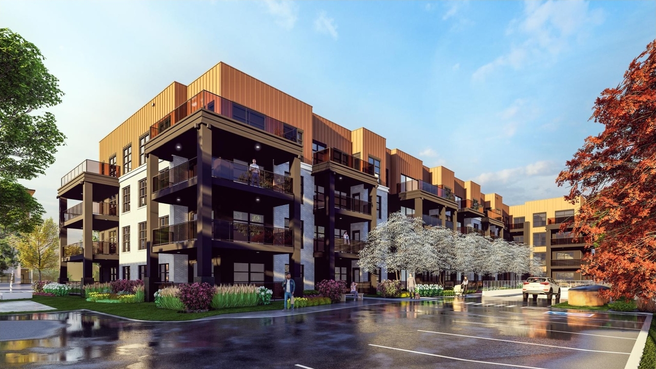 Rendering of building from page 19 of the file '2024-08-21 - Design Brief - D07-12-24-0090'