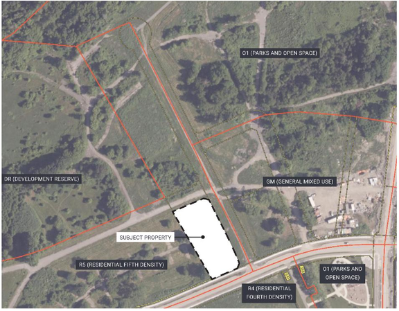Construction site plan for project from page 5 of the file '2024-08-21 - Design Brief - D07-12-24-0090'
