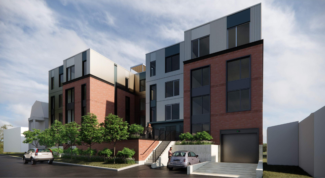 Rendering of building from page 7 of the file '2024-08-27 - Design Brief - D07-12-24-0095'