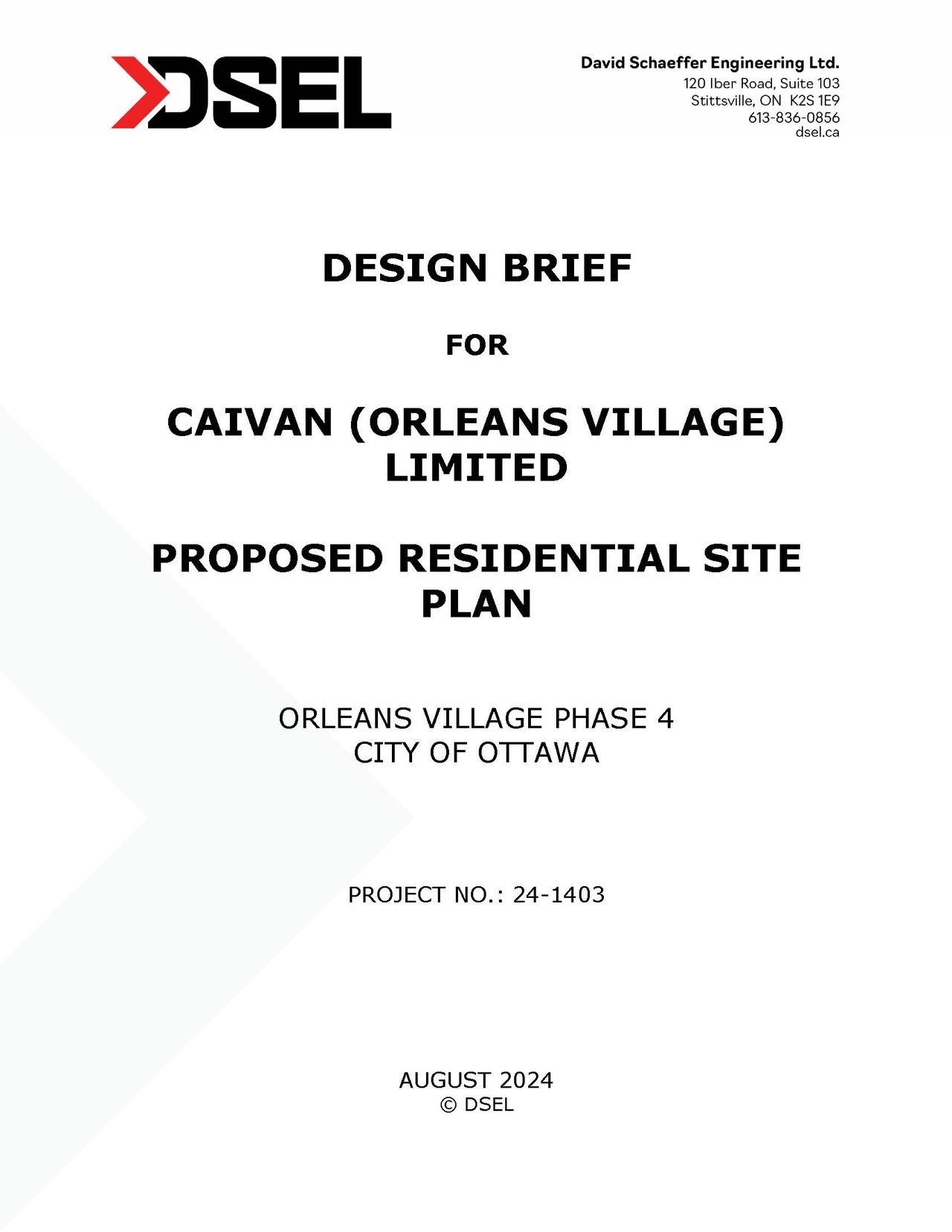 Construction site plan for project from page 1 of the file '2024-09-10 - Design Brief - D07-12-24-0103'