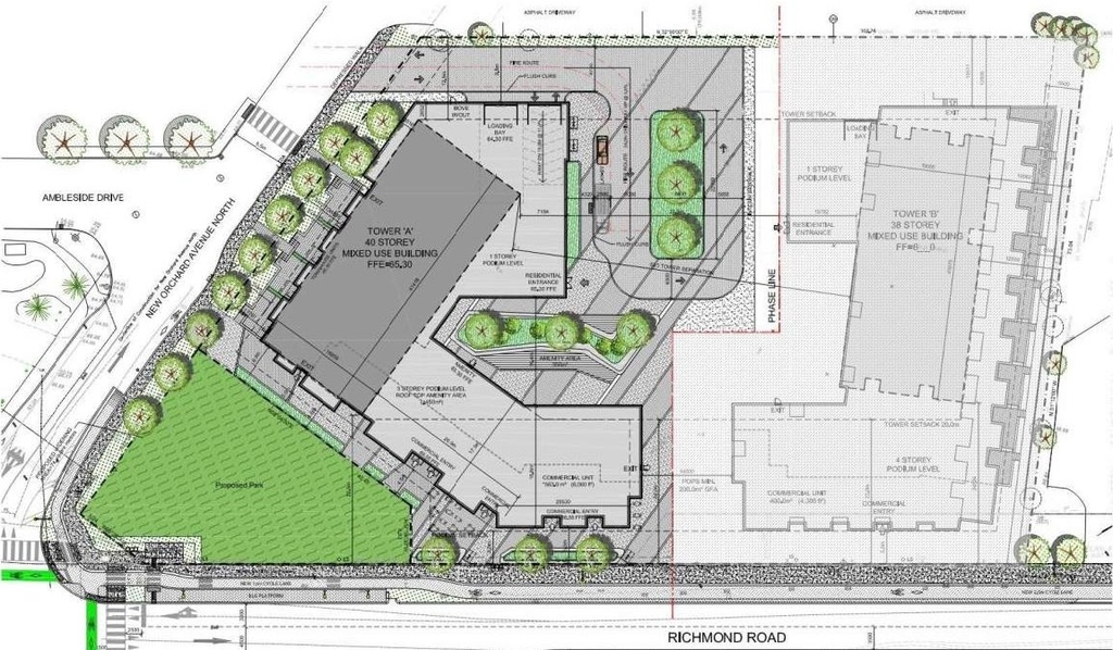 Construction site plan for project from page 19 of the file '2024-09-27 - UDRP Report - D07-12-24-0104'