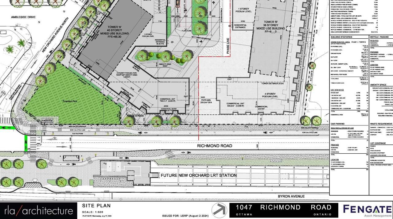 Construction site plan for project from page 20 of the file '2024-09-27 - UDRP Report - D07-12-24-0104'
