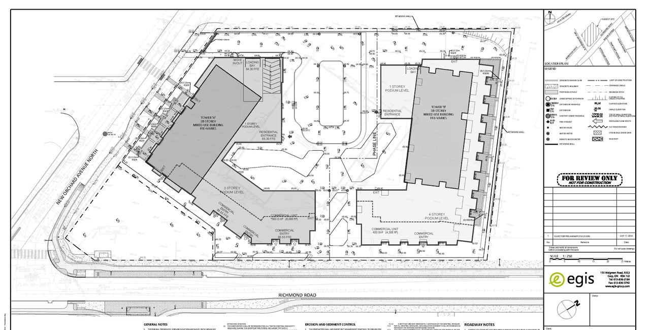 Construction site plan for project from page 60 of the file '2024-09-27 - UDRP Report - D07-12-24-0104'