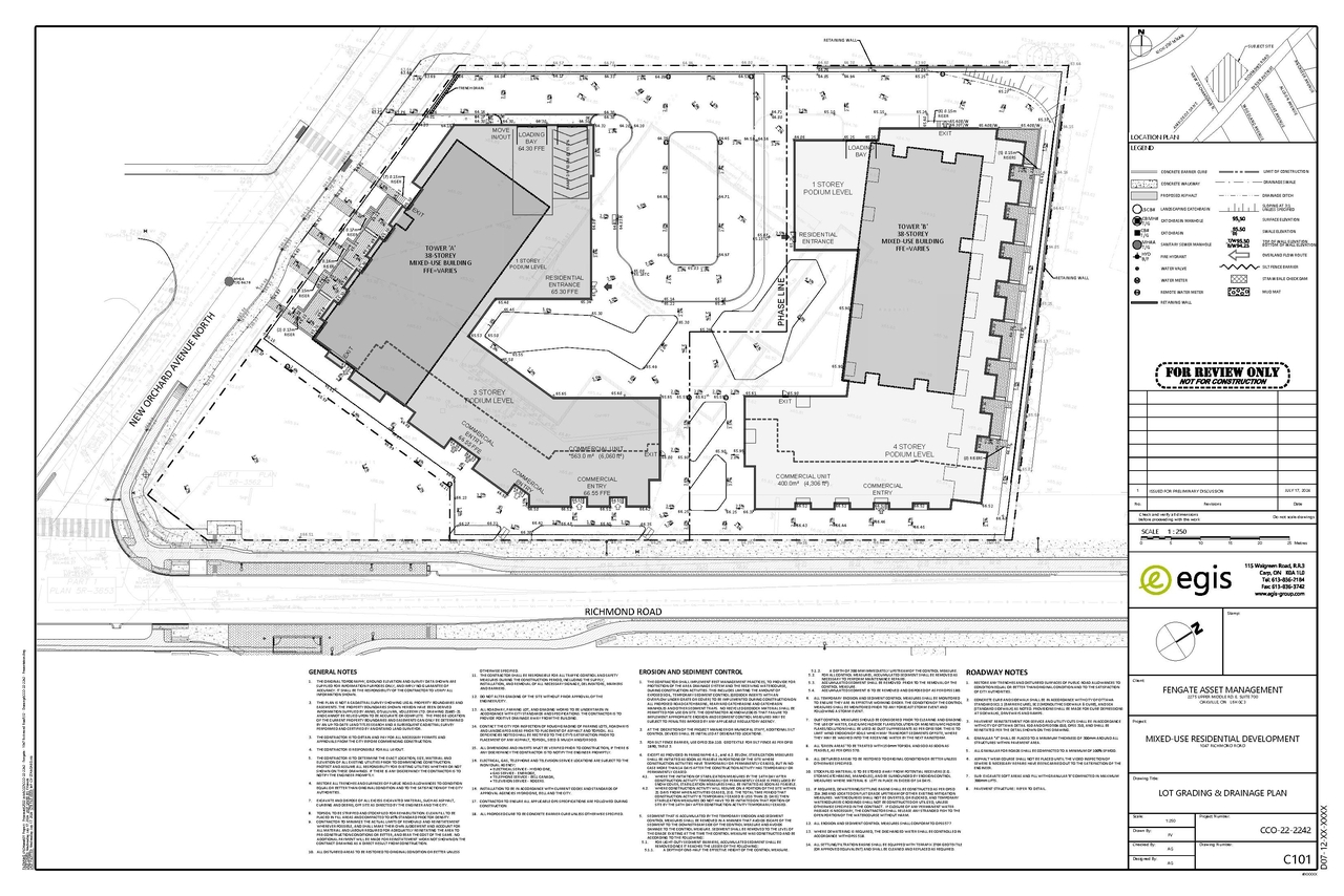 Construction site plan for project from page 65 of the file '2024-09-27 - UDRP Report - D07-12-24-0104'