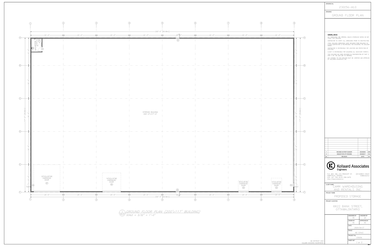 Construction site plan for project from page 1 of the file '2024-09-17 - Architectural Elevation and Floor Plans - D07-12-24-0106'