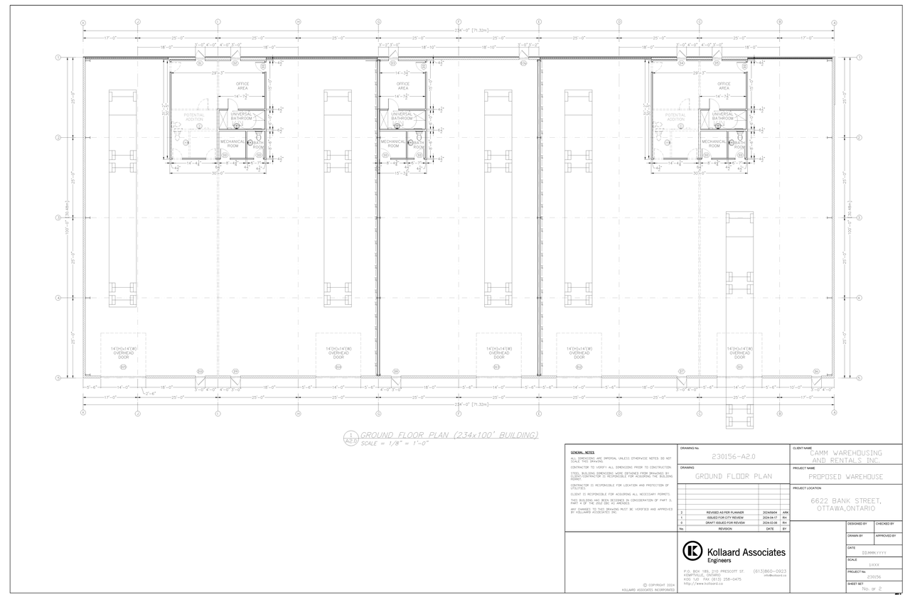 Construction site plan for project from page 3 of the file '2024-09-17 - Architectural Elevation and Floor Plans - D07-12-24-0106'