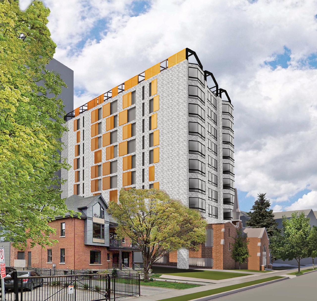 Rendering of building from page 68 of the file '2024-09-19 - Urban Design Review Panel Report - D07-12-24-0107'