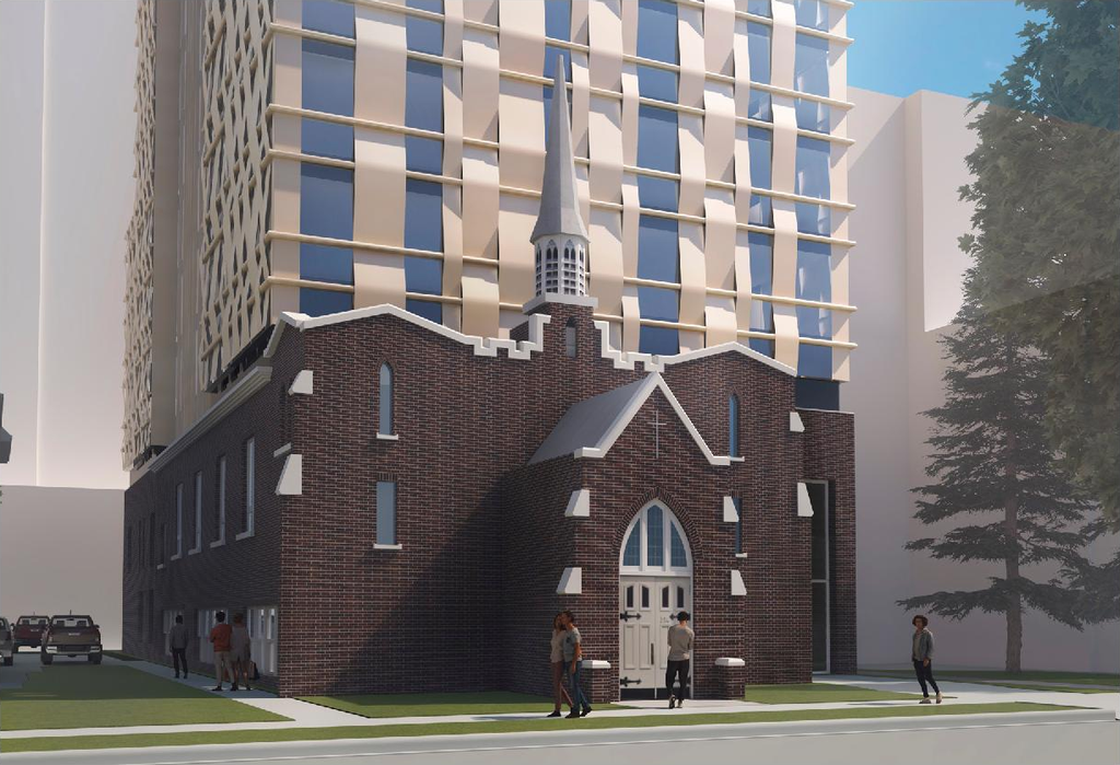 Rendering of building from page 82 of the file '2024-09-19 - Urban Design Review Panel Report - D07-12-24-0107'
