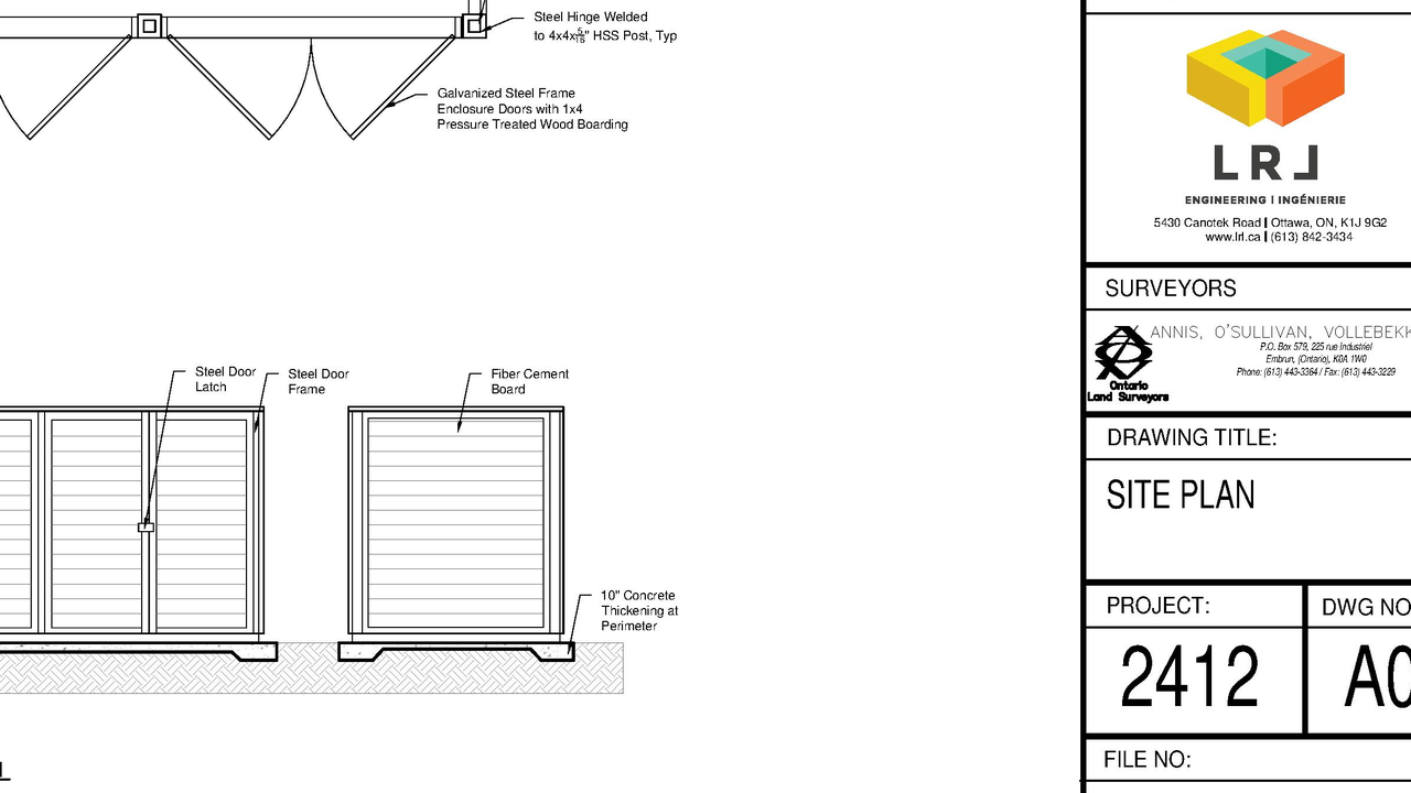 Image from page 1 of the file '2025-12-03 - Site Plan Fire Route Floor Plans and Elevations - D07-12-24-0112'