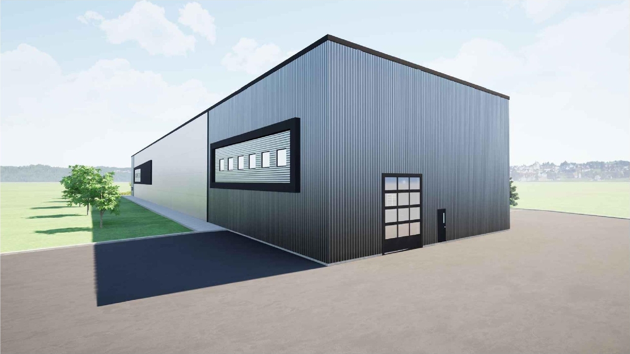 Rendering of building from page 4 of the file '2025-12-03 - Site Plan Fire Route Floor Plans and Elevations - D07-12-24-0112'