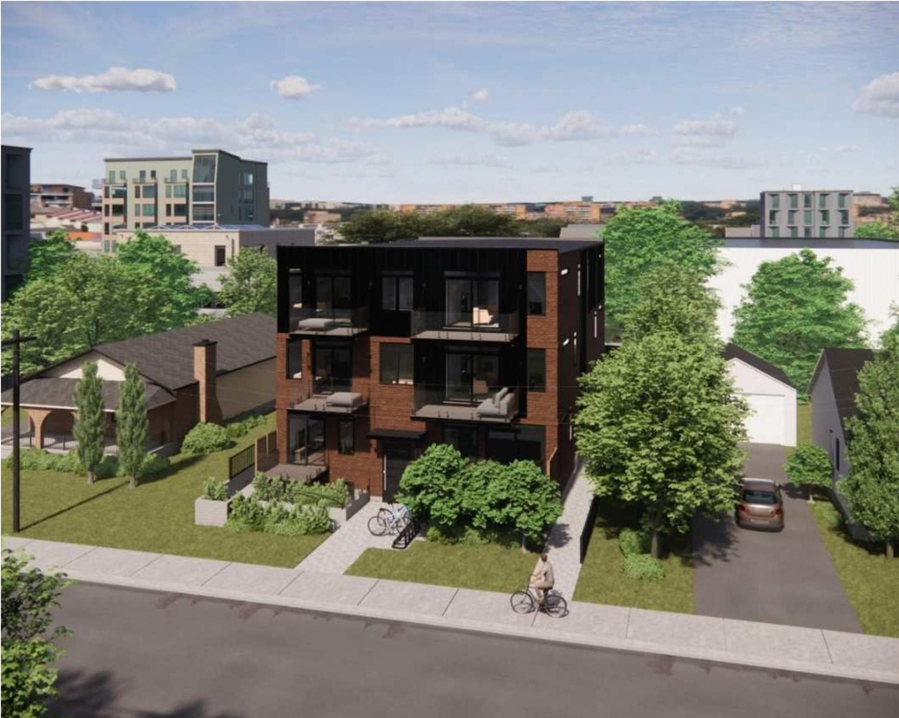 Rendering of building from page 40 of the file '2024-10-01 - Urban Design Brief - D07-12-24-0114'