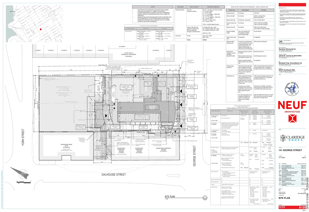 Construction site plan for project from page 1 of the file '2025-01-27 - Site and Floor Plans - D07-12-24-0116'