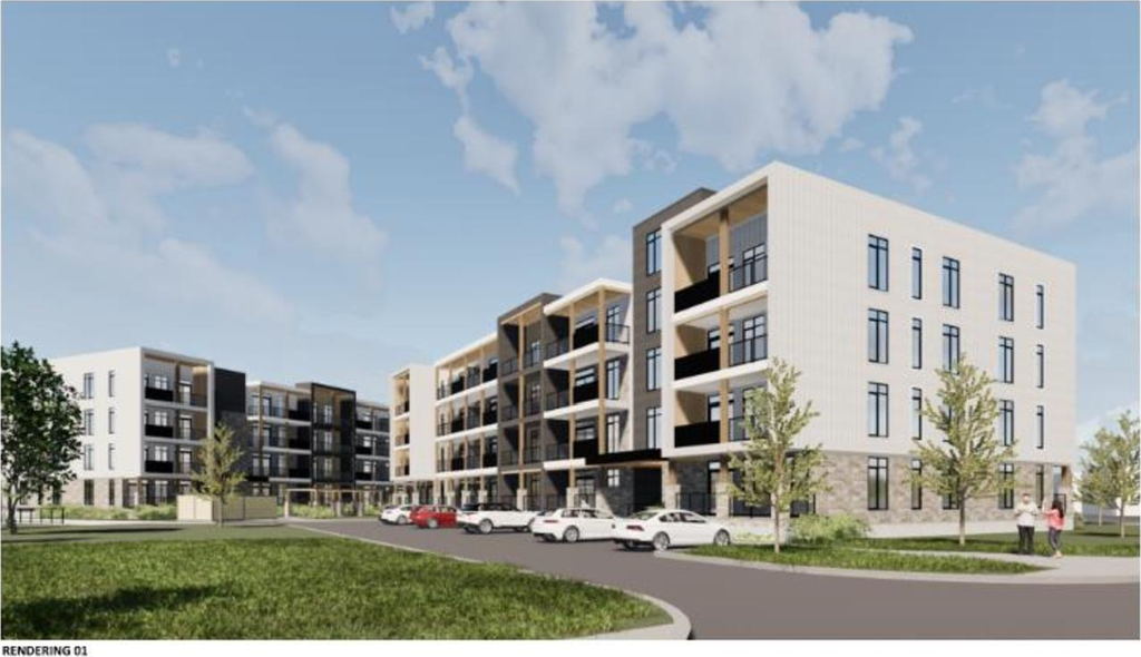 Rendering of building from page 23 of the file '2024-10-07 - Planning Rationale & Urban Design Brief Block 17 - D07-12-24-0120'
