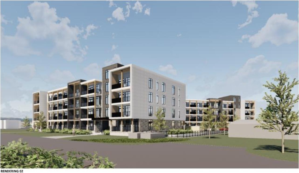 Rendering of building from page 23 of the file '2024-10-07 - Planning Rationale & Urban Design Brief Block 17 - D07-12-24-0120'