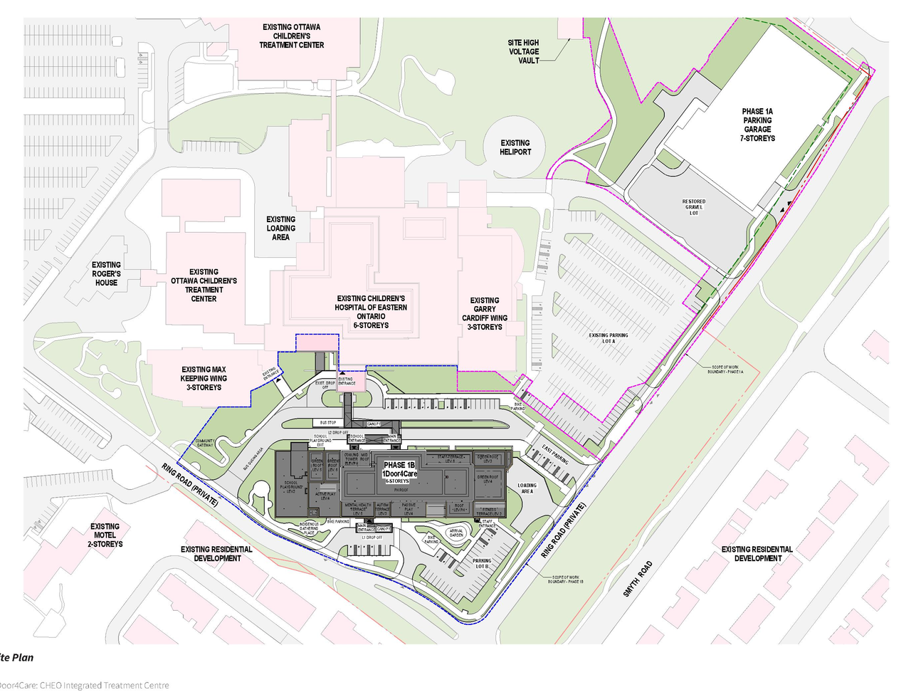 Construction site plan for project from page 15 of the file '2024-10-09 - Urban Design Brief - D07-12-24-0121'
