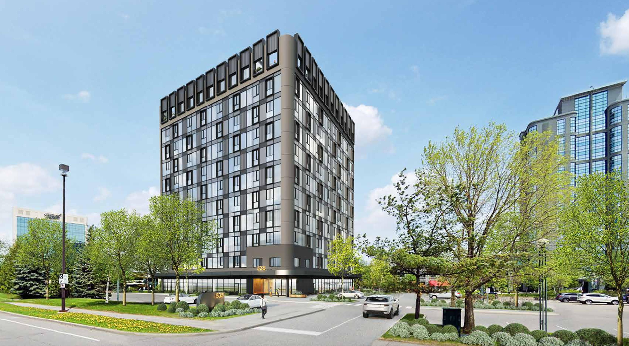 Rendering of building from page 16 of the file '2025-01-17 - Urban Design Brief - D07-12-24-0123'