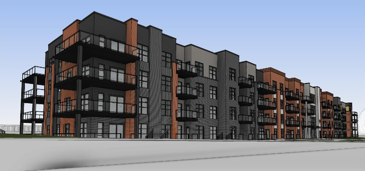 Rendering of building from page 7 of the file '2024-10-11 - Design Brief - D07-12-24-0126'
