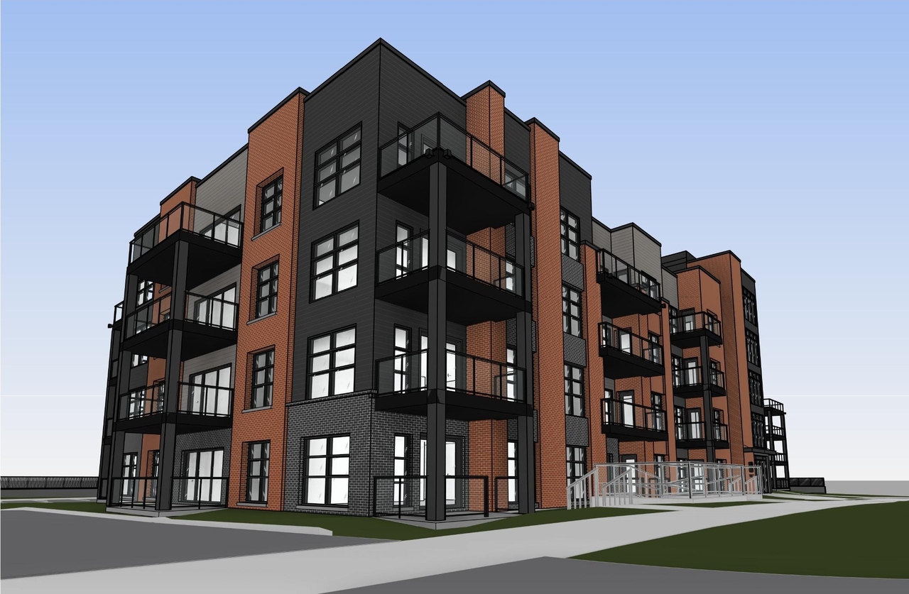 Rendering of building from page 8 of the file '2024-10-11 - Design Brief - D07-12-24-0126'