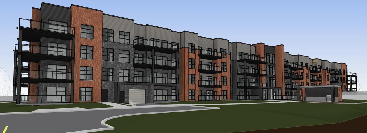 Rendering of building from page 8 of the file '2024-10-11 - Design Brief - D07-12-24-0126'