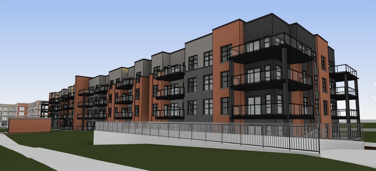 Rendering of building from page 8 of the file '2024-10-11 - Design Brief - D07-12-24-0126'