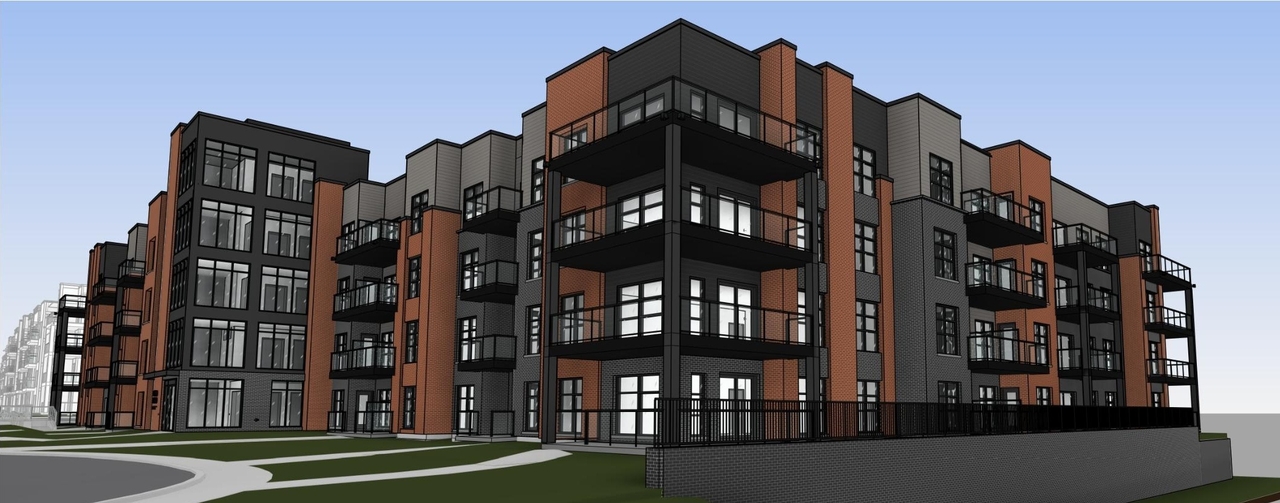 Rendering of building from page 8 of the file '2024-10-11 - Design Brief - D07-12-24-0126'