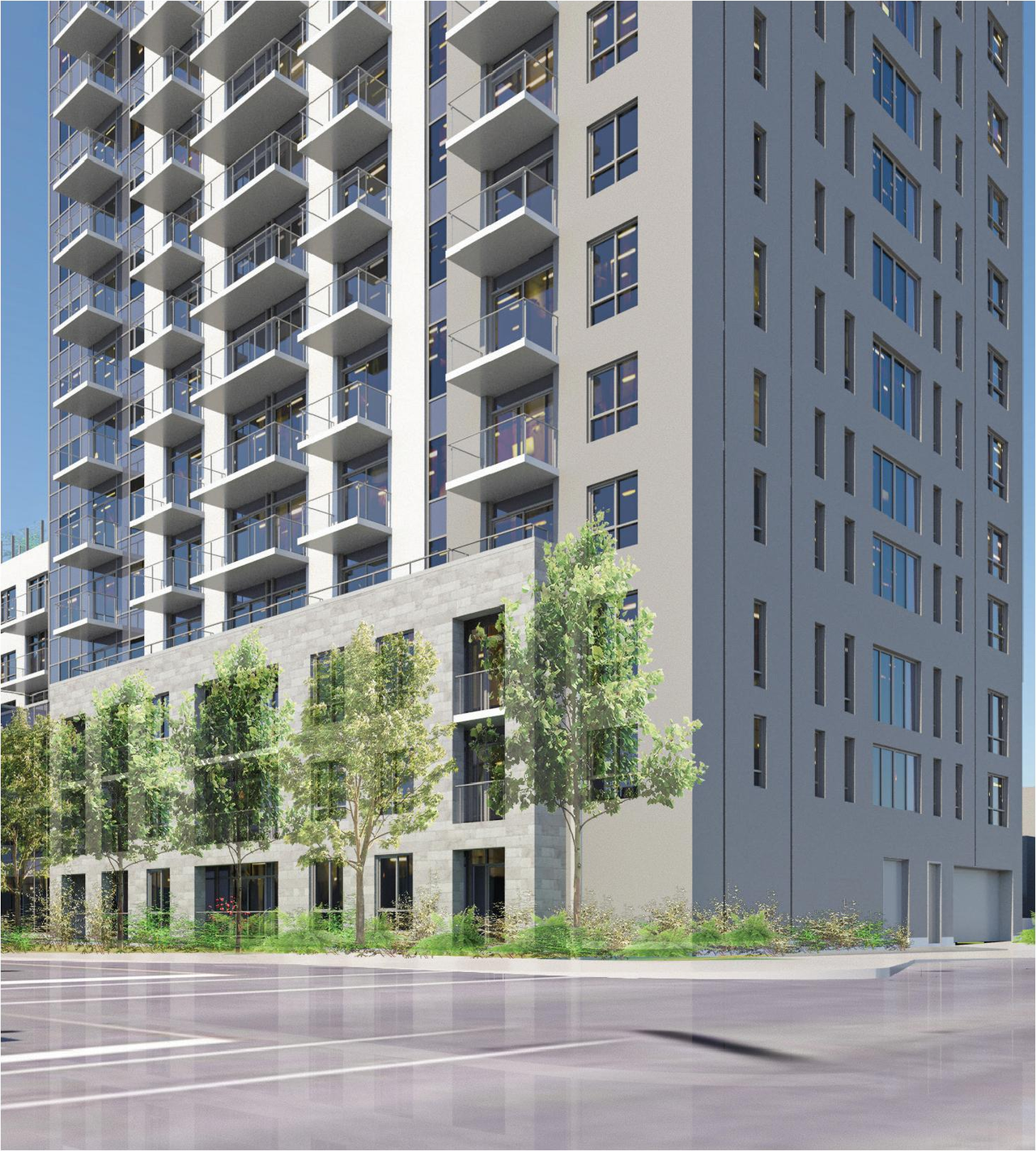 Rendering of building from page 11 of the file '2024-10-11 - Urban Design Brief - D07-12-24-0127'