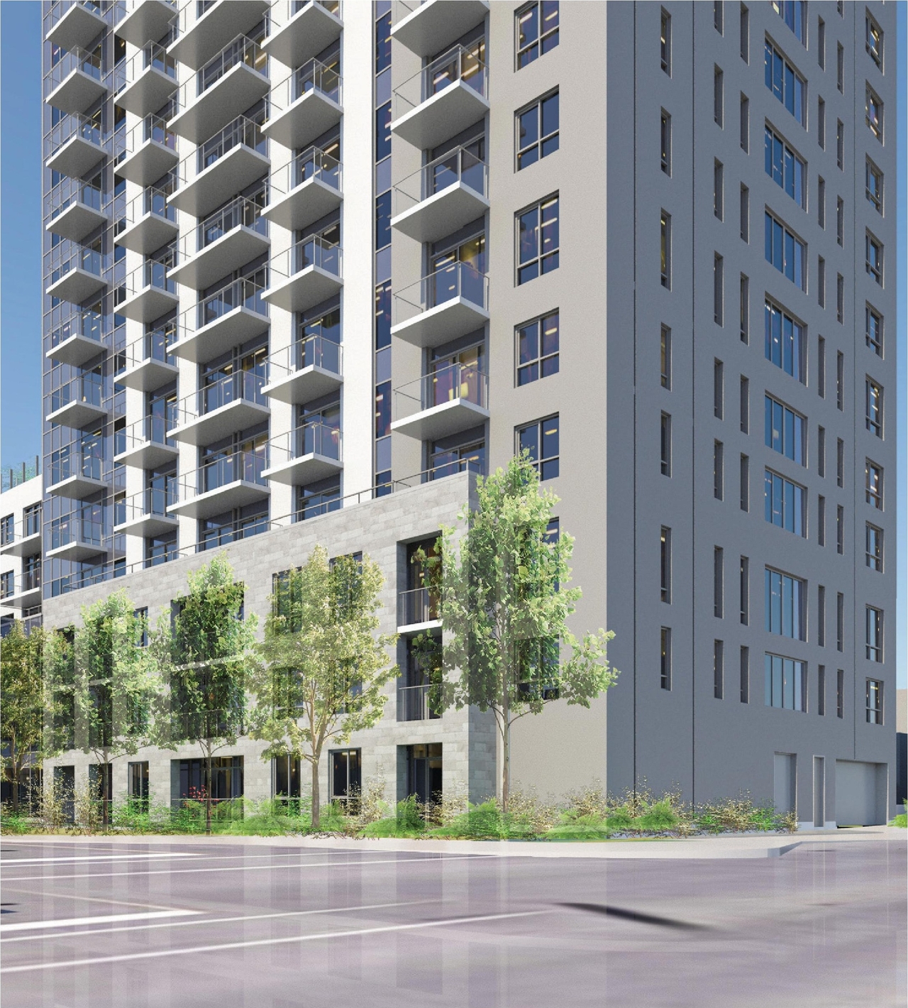 Rendering of building from page 11 of the file '2024-10-11 - Urban Design Brief - D07-12-24-0127'