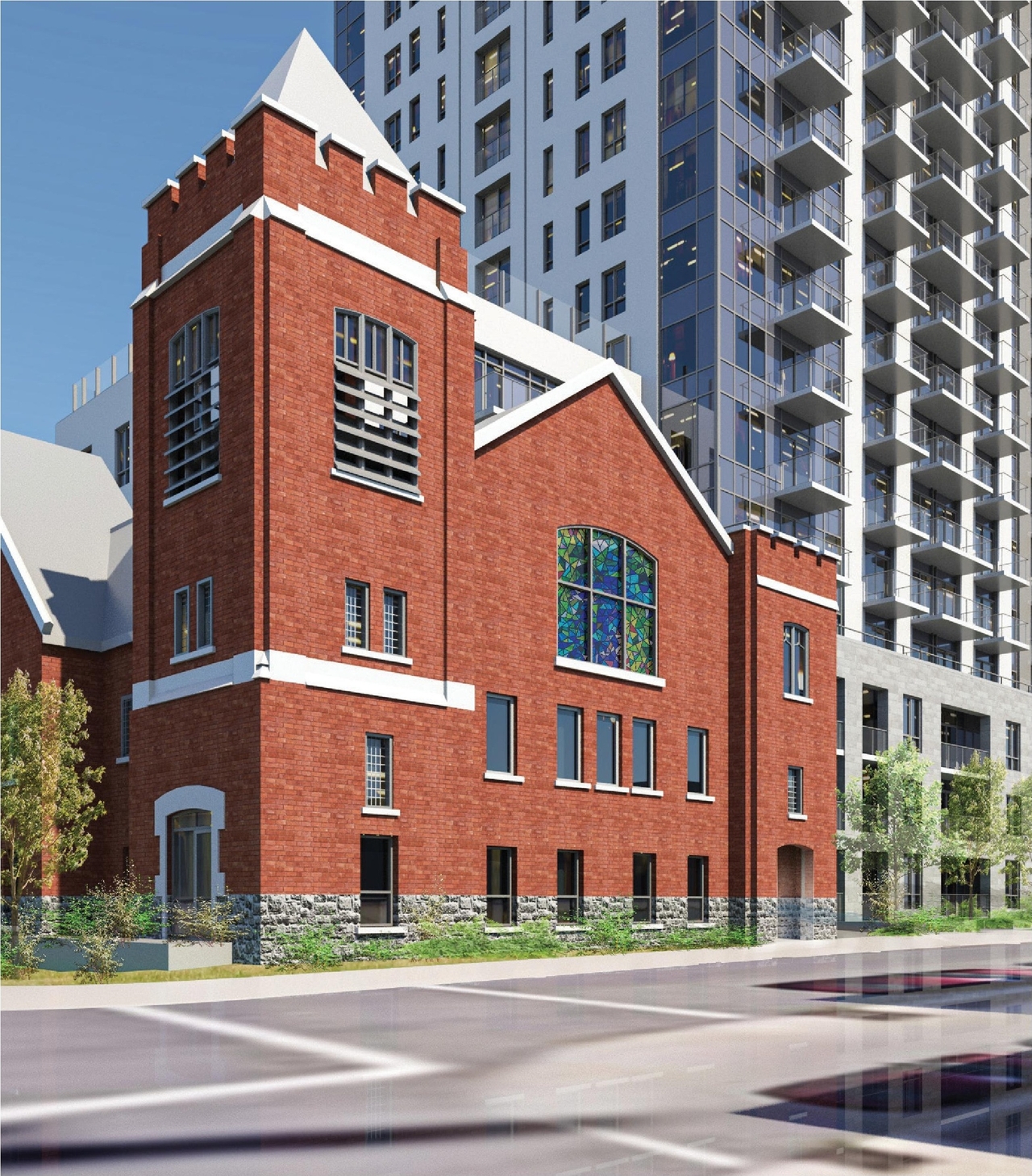 Rendering of building from page 11 of the file '2024-10-11 - Urban Design Brief - D07-12-24-0127'