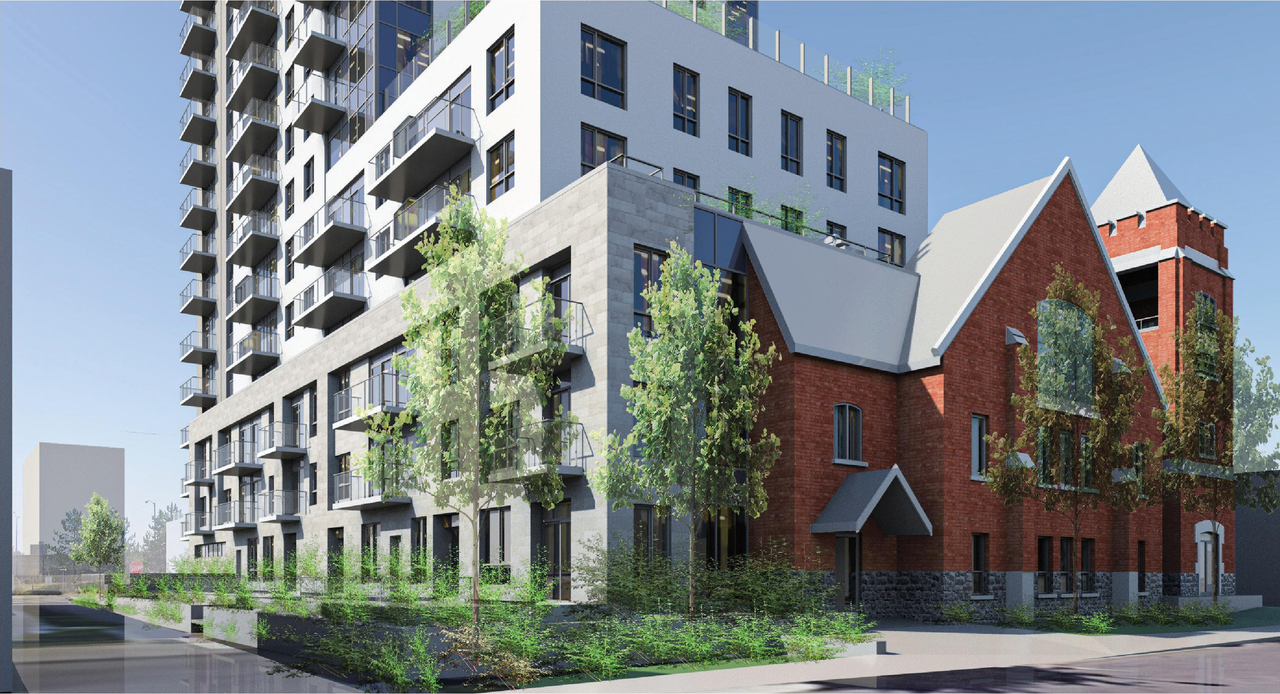 Rendering of building from page 12 of the file '2024-10-11 - Urban Design Brief - D07-12-24-0127'