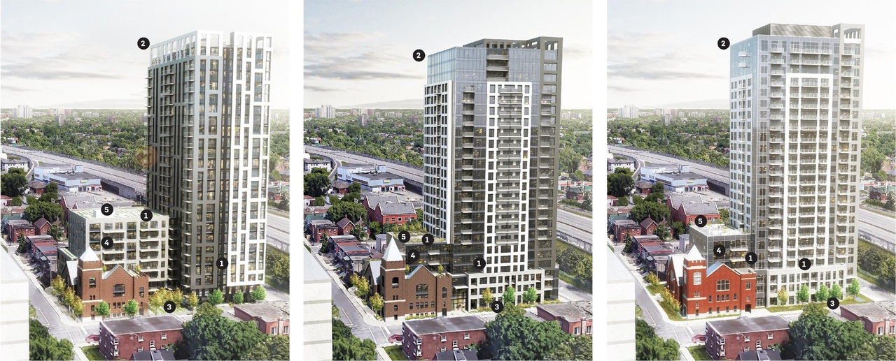 Rendering of building from page 24 of the file '2024-10-11 - Urban Design Brief - D07-12-24-0127'