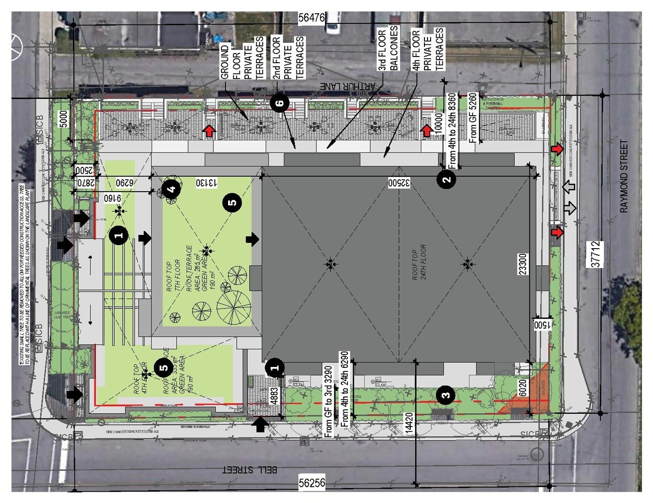 Construction site plan for project from page 25 of the file '2024-10-11 - Urban Design Brief - D07-12-24-0127'