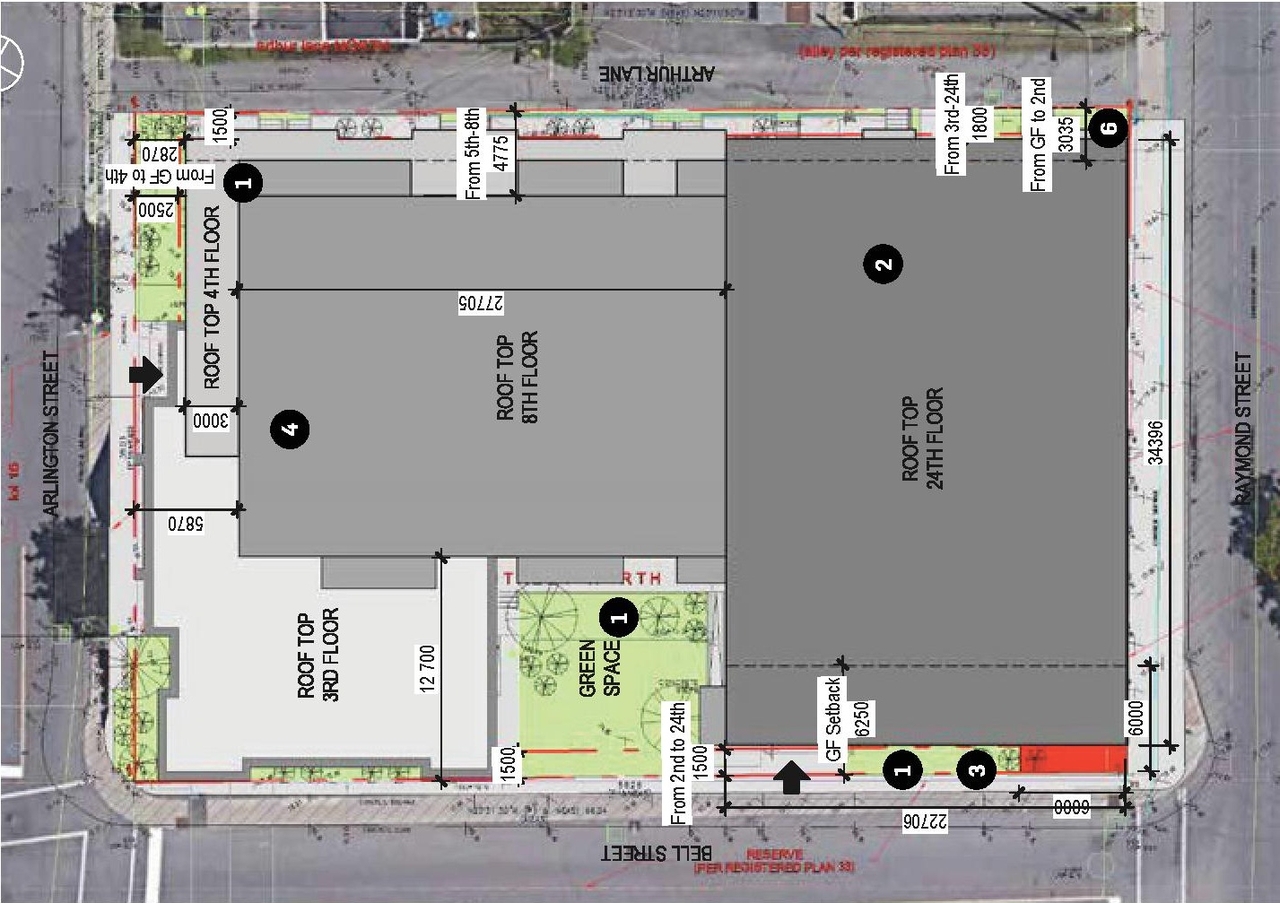 Construction site plan for project from page 25 of the file '2024-10-11 - Urban Design Brief - D07-12-24-0127'