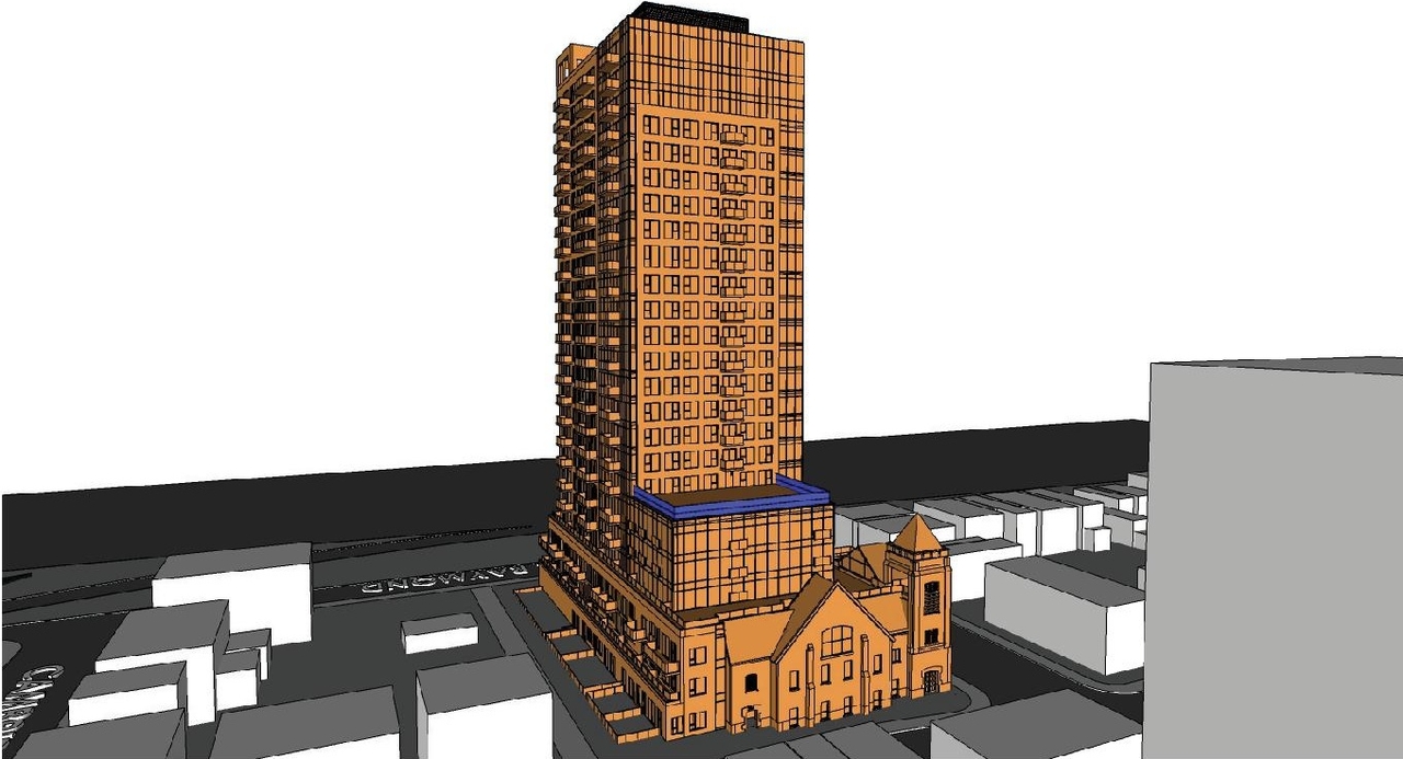 Rendering of building from page 29 of the file '2024-10-11 - Urban Design Brief - D07-12-24-0127'