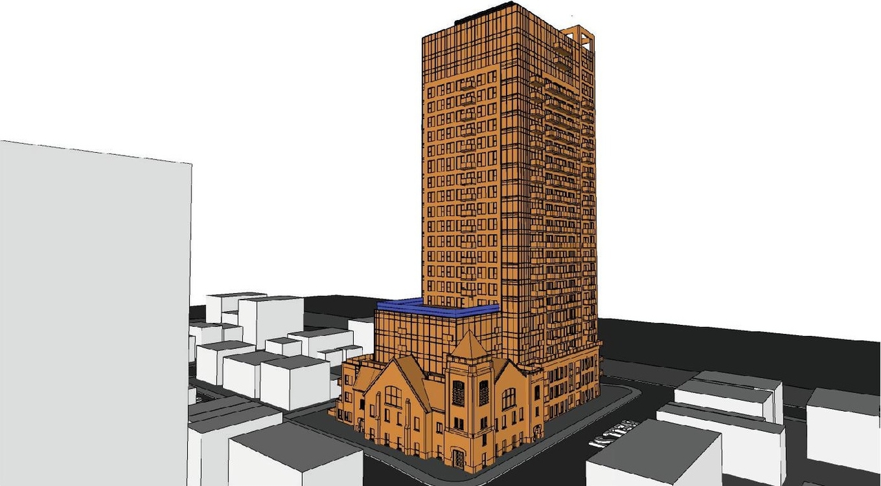 Rendering of building from page 30 of the file '2024-10-11 - Urban Design Brief - D07-12-24-0127'