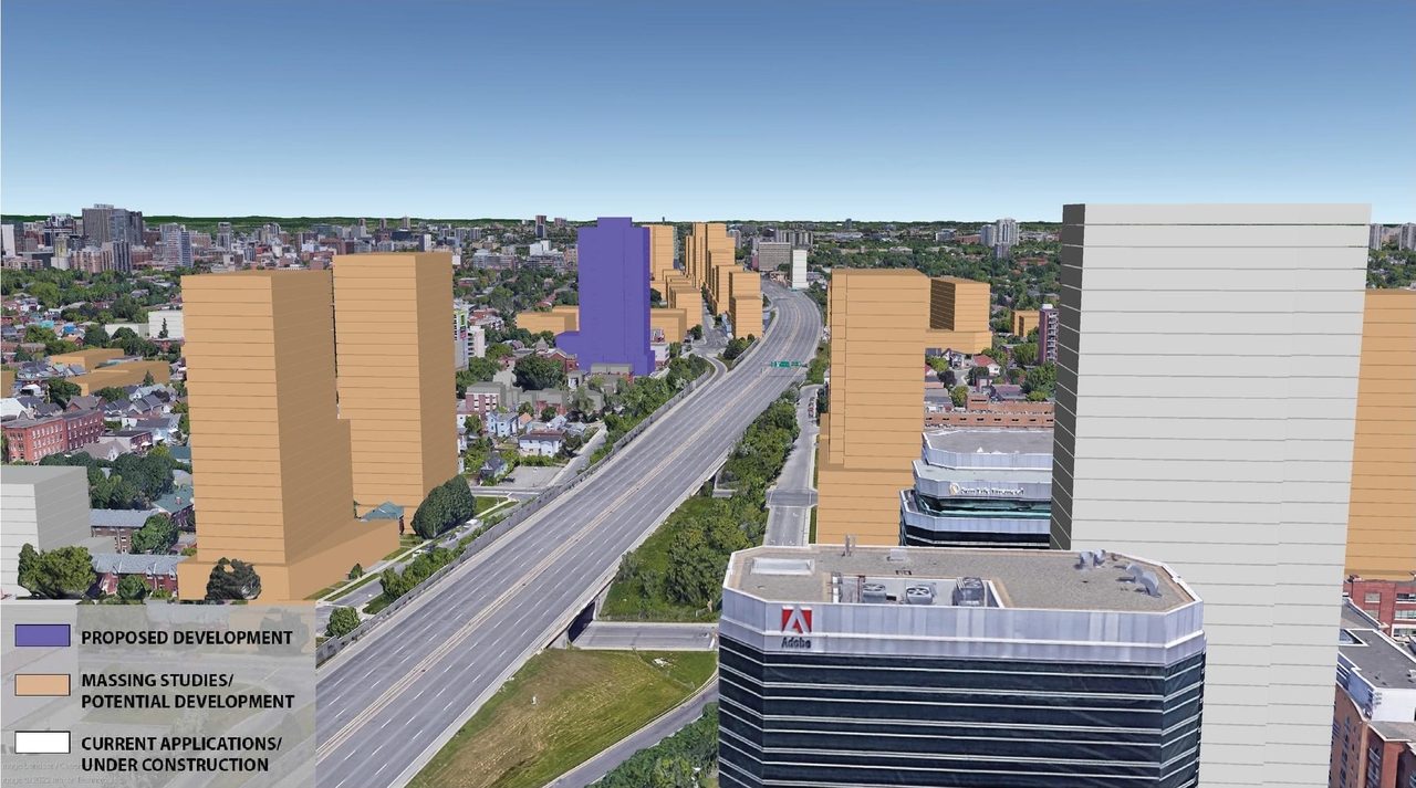 Rendering of building from page 37 of the file '2024-10-11 - Urban Design Brief - D07-12-24-0127'